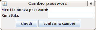 finestra di cambio password